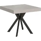 Ityhome - Table extensible 90/194x90 cm Dolcezza cachemire pieds anthracite