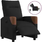 Syfax Fauteuil inclinable électrique Noir Tissu