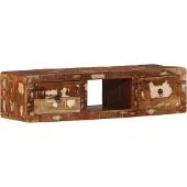 Syfax Meuble TV mural 100x32x25 cm bois massif de récupération
