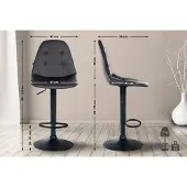 CLP Tabouret de bar Elmore similicuir B noir