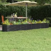 Prolenta Maison Exclusive - Lit surélevé de jardin Acier galvanisé Anthracite