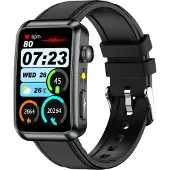 INF TK77 Montre Connectée: ECG, Fréquence Cardiaque & Santé, Compatible Le noir