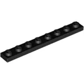 LEGO 1x8 plaque 3460 - 100 pièces noir