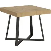 Ityhome - Table extensible 90/194x90 cm Zeplir chêne nature pieds anthracite