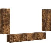 Syfax Ensemble meuble TV 4 pcs Chêne fumé Bois d'ingénierie