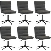 Syfax Chaises à manger lot de 6 noir similicuir