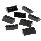 LEGO 8x tuiles 45° 2x4 noir tuiles inclinées 303726 3037