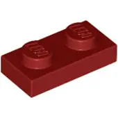 LEGO 250x 1x2 plaques 3023 - Plaque rouge foncé