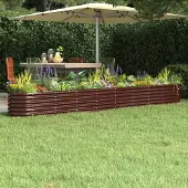 Prolenta Maison Exclusive - Lit surélevé de jardin Acier galvanisé marron