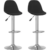 Syfax Tabourets de bar lot de 2 noir tissu