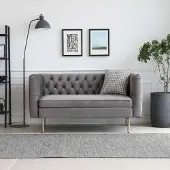 AEA Lit design classique Lit rembourré Chesterfield textile 140x200cm jvmoebel