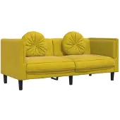 Syfax Canapé avec coussins 2 places jaune velours
