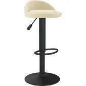 Syfax Tabouret de bar Crème Velours