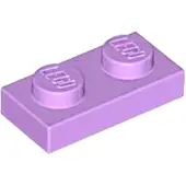LEGO 100x 1x2 assiettes 3023 - Assiette Medium Lavender - Medium Lavender