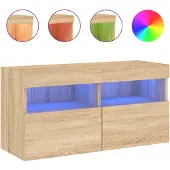 Sonstiges Meuble TV mural avec lumières LED chêne sonoma 80x30x40 cm