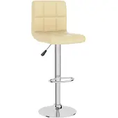 Syfax Tabouret de bar Crème Similicuir