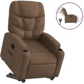 Syfax Fauteuil inclinable électrique marron tissu