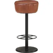 Syfax Tabouret de bar Marron Cuir véritable