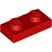 LEGO 50 pièces , pièce c. 3023 en rouge (Red)