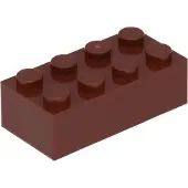 LEGO 100x briques 2x4, rouge-brun