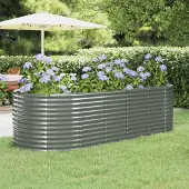 Prolenta Maison Exclusive - Lit surélevé de jardin Acier galvanisé 249x100x68cm gris