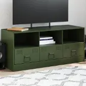 Prolenta Maison Exclusive - Meuble TV vert olive 99x39x44 cm acier