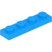 LEGO 1x4 plaque 3710 - 100 pièces bleu azur foncé