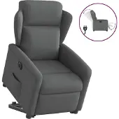 Syfax Fauteuil inclinable électrique gris foncé tissu