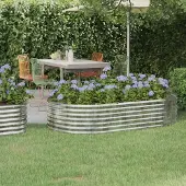 Prolenta Maison Exclusive - Lit surélevé de jardin Acier galvanisé Argenté