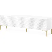Selsey LAMMELO Armoire TV, mélamine, blanc, 140 cm