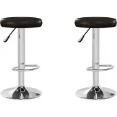 Syfax Tabourets de bar lot de 2 marron similicuir