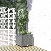 Prolenta Maison Exclusive - Jardinière avec treillis Gris clair 40x40x136 cm PP