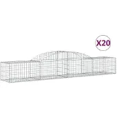 vidaXL Gabions avec arc surélevé 20 pcs. 300x50x40/60 cm Fer galvanisé