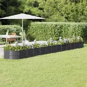 Prolenta Maison Exclusive - Lit surélevé de jardin Acier galvanisé Anthracite