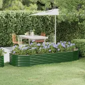 Prolenta Maison Exclusive - Lit surélevé de jardin Acier galvanisé 249x100x36cm Vert