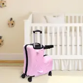 StarTech.com 20″ Valise Ride-On pour enfants, trolley spinner, étanche, rose