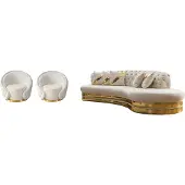 AEA Ensemble de canapés Chesterfield exclusifs Salon Canapé semi-circulaire Fauteuil