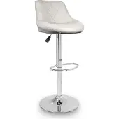 AGA Tabouret de bar blanc, hauteur réglable, assisse rembourrée