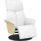 Syfax Fauteuil inclinable avec repose-pieds blanc similicuir