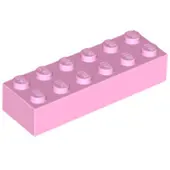 LEGO 2x6 brique 2456 - 50 pièces rose clair