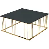 AEA Table basse noire moderne en acier inoxydable