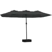 Syfax Parasol de jardin à double tête avec LED anthracite 449x265 cm