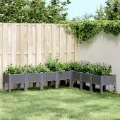 Prolenta Maison Exclusive - Jardinière sur pieds bleu gris 200x160x42 cm PP
