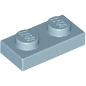 LEGO 250x 1x2 plaques 3023 - Plate Sand Blue - Bleu sable