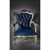 AEA Chesterfield 1 Sitzer Blau Polster Sitz Textil Stoff Couchen Wohnzimmer