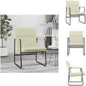 vidaXL Fauteuil Lounge Crème 55x64x80 cm Similicuir - Fauteuil