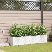 Prolenta Maison Exclusive - Ensemble de 4 pots de jardin, blanc, 160 x 40 x 37,5 cm, en polypropylène (PP)