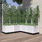 Prolenta Maison Exclusive - Jardinière avec treillis Blanc 120x120x136 cm PP