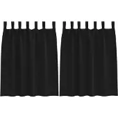 vidaXL Rideaux occultants avec anneaux 2 pcs Noir 140 x 140 cm