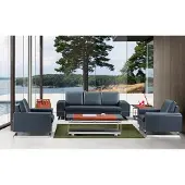 Xl Moebel Gmbh Kunstleder 3-Sitzer Sofa in Schwarz modern